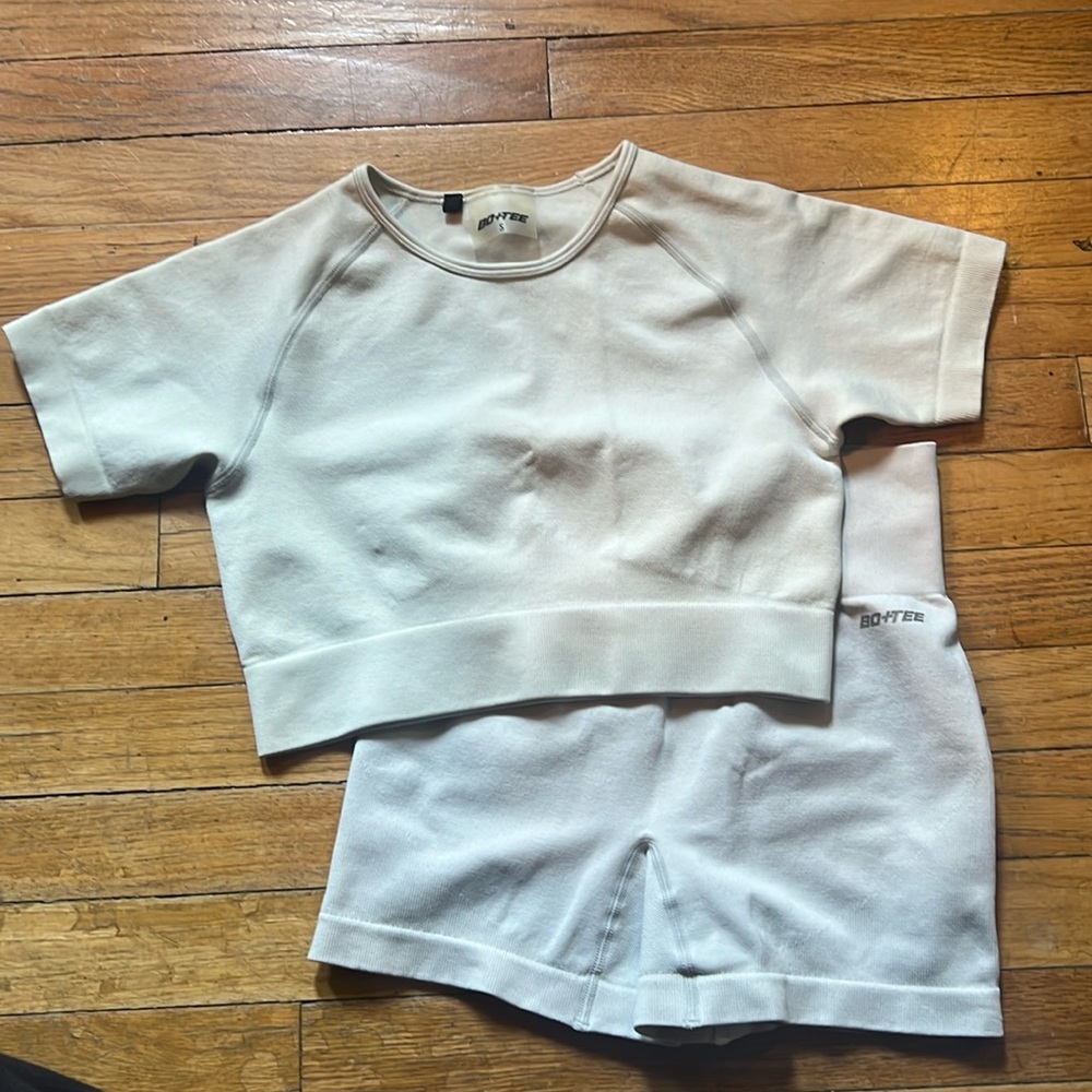 Bo and Tee matching cropped tee and shorts set